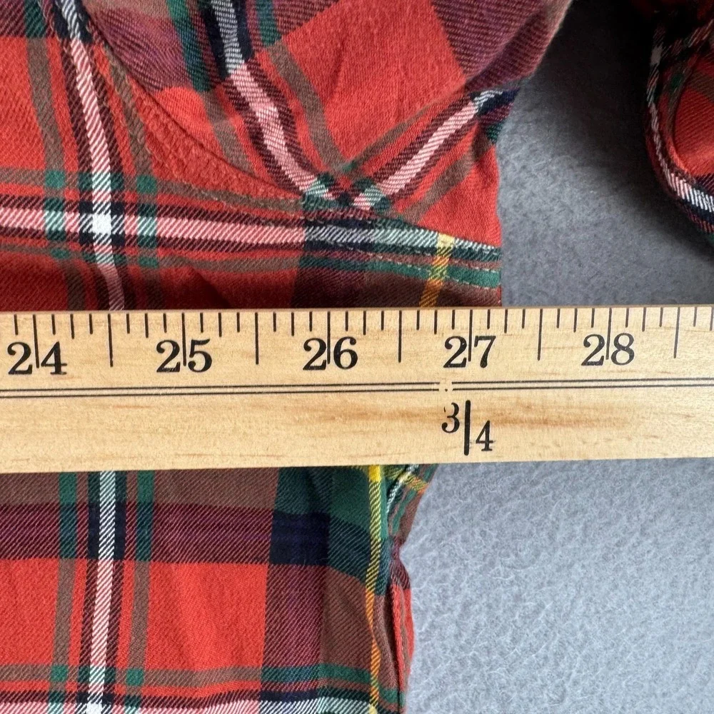 Polo Ralph Lauren Shirt Mens 2XL Red Plaid Cotton Shooting Hunting Chin Strap